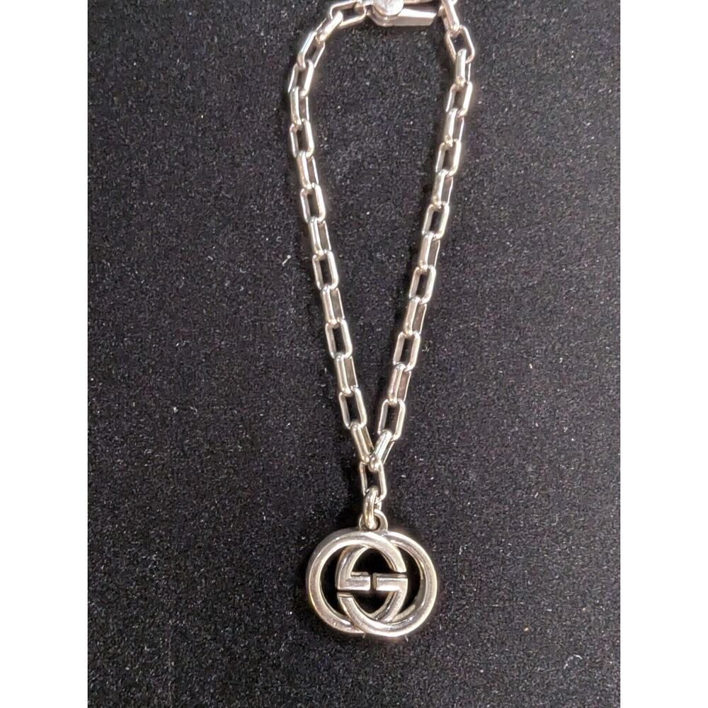 GUCCI Interlocking G Chain Bracelet GG Logo Sterling Silver Ag 925 7.5"